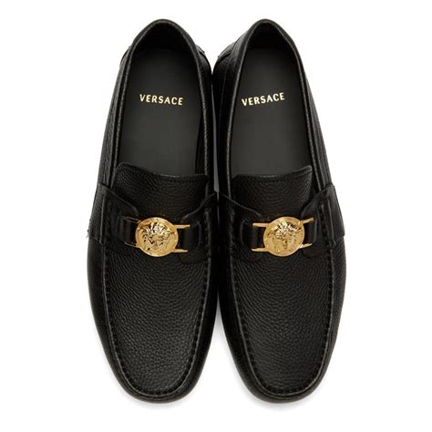 versace men shoes black|versace collection men's loafers shoes.